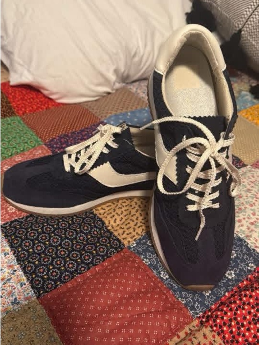 Dolce Vita Navy and White Women's Sneakers